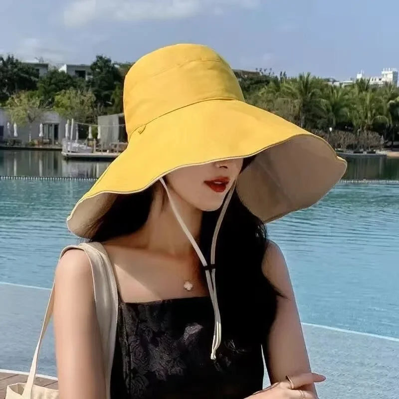 Double-Sided UPF Wide Brim Sun Hat for Women