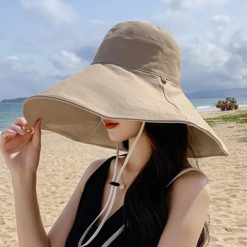Double-Sided UPF Wide Brim Sun Hat for Women